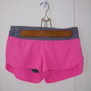 Lululemon Speed Up Short Sz 4 Pink Gray 3" Lined